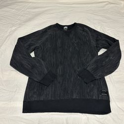 Nike SB Black Gray Wood Grain Men’s Crewneck Skateboard Pullover Sweatshirt Sz L
