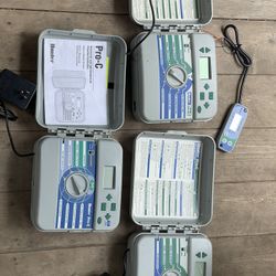 3x Hunter Pro-C Sprinkler Controllers + Solar Sync Sensor – $150 Bundle