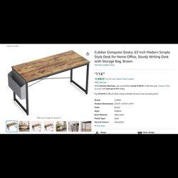 Elegant Brown Wooden Desk - Perfect for Home or Office
