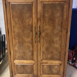 Baker Large Wood Armoire And Desk - LIKE NEW