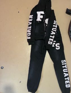 Forever Situated Black Tracksuit Set