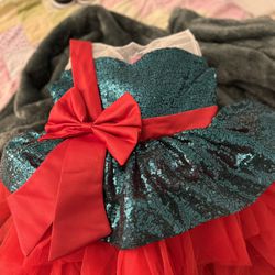 Girls Holiday Christmas Pageant Dress Red And Green Tutu Style 