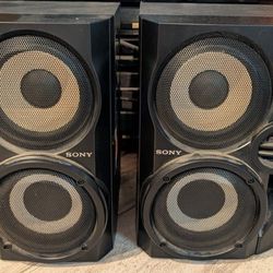Sony Bookshelf Speakers Work Well Dual Woofer Book Shelf Speaker Pair