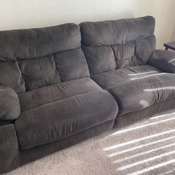 Ashely Dual Recliner Couch, Tables, Laps