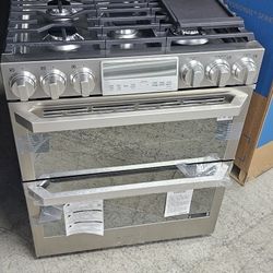 Lg Signature Smart Slide-in Double Oven Duel Fuel Gas Range 