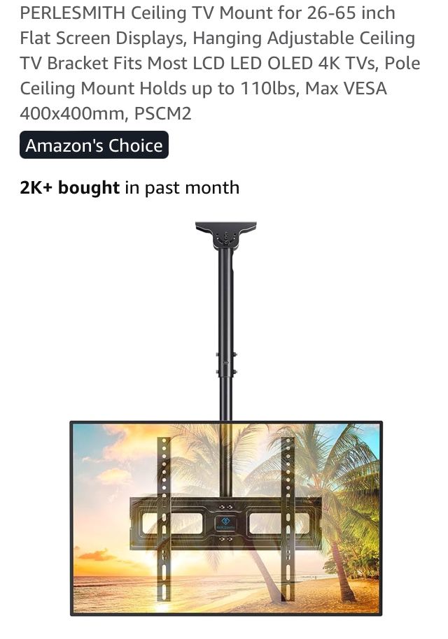 PERLESMITH Ceiling TV Mount