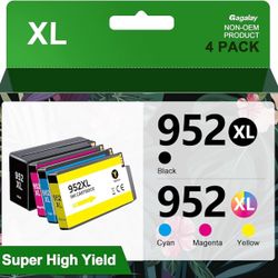 BRAND NEW 952XL Ink Cartridges Combo Pack(Black Cyan Magenta Yellow) Replacement Officejet Pro 8 7 8 8210 Printer
