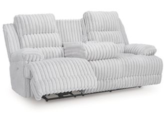 Technique Alloy Power Reclining Sofa with Drop Down Table