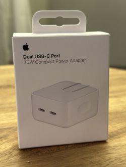 Apple 35W Dual USB-C Port Compact Power Adapter: Fast and Convenient Charging, Type C Wall Charger