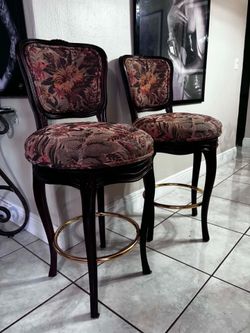 Pair Of Vintage Upholstered Bar Stools