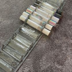 Vinyl Roll Holder, Vinyl Storage Organizer with 24 Roll Compartments,Door/Closet Hanging/Wall Mounting Vinyl Holder,Space Saving Organization for Craf