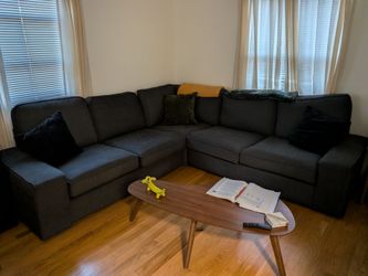 Dark Blue L-Shaped Sectional