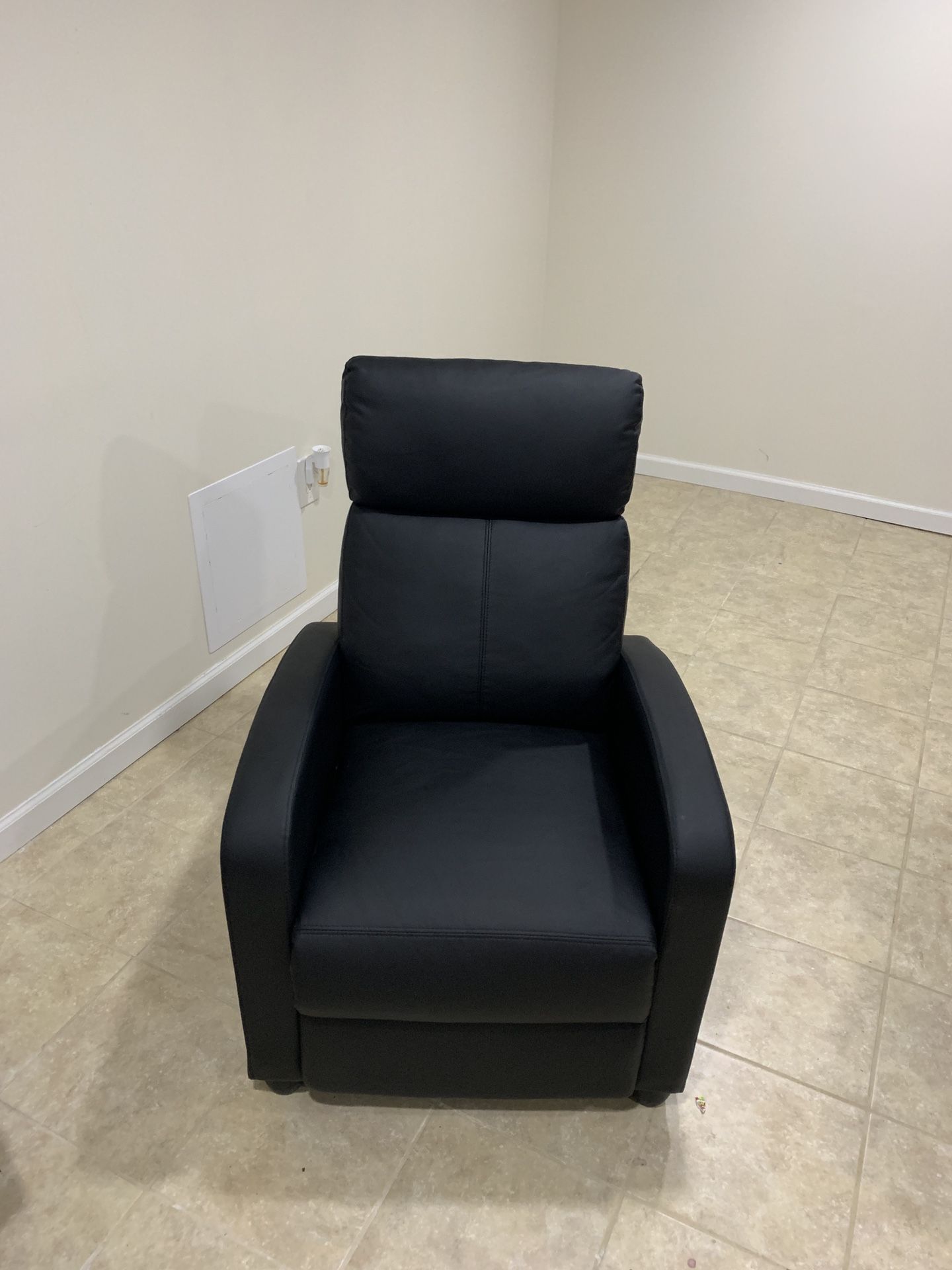 Recliner Chair Leather Black