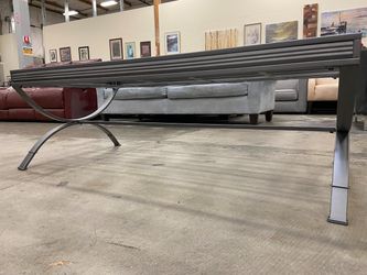 KAIMEI Emerson Glass Top Coffee Table with Metal Frame