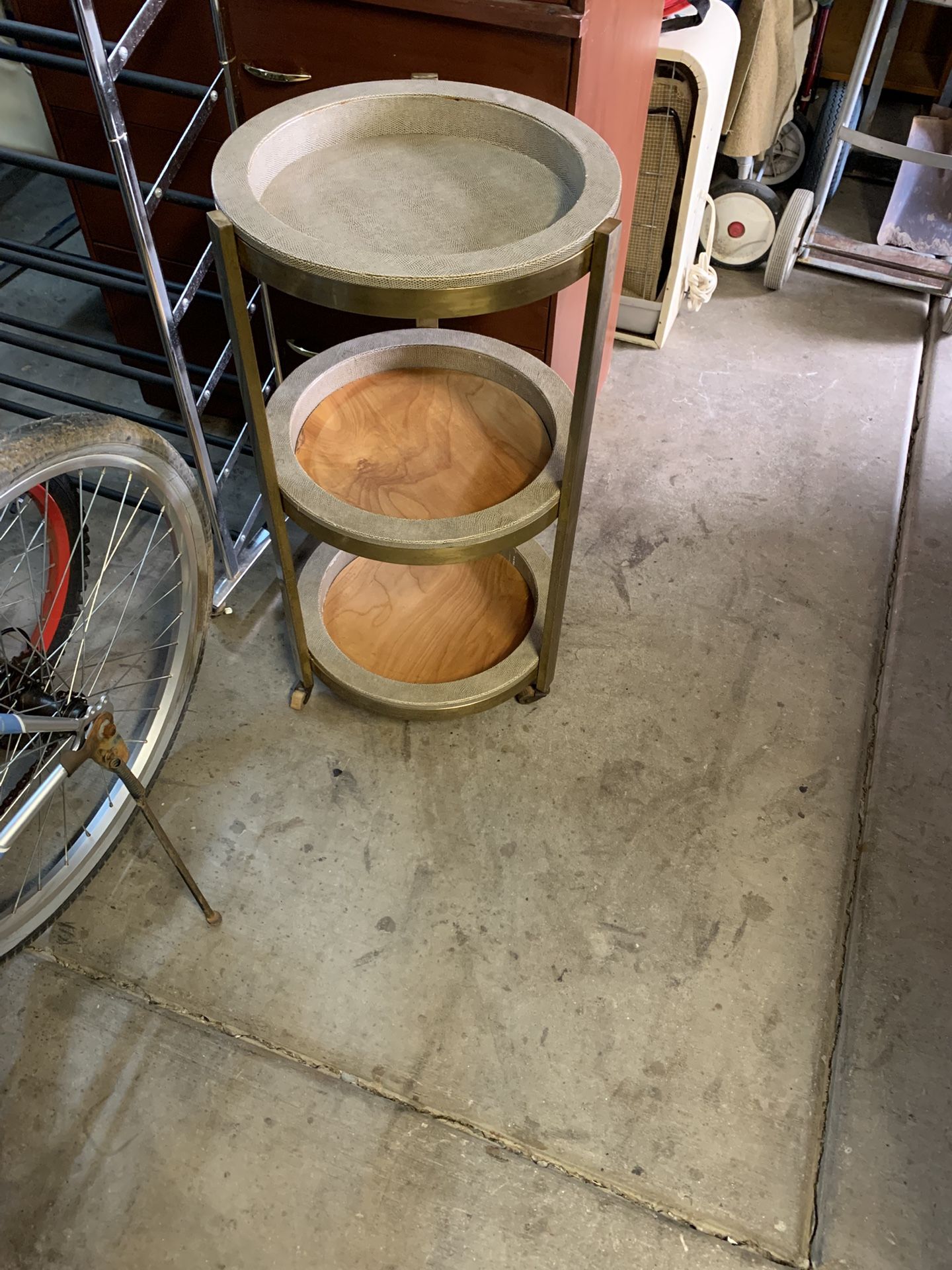 Three tiered brass table