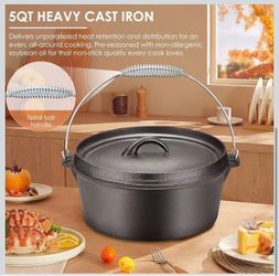 5 Quart Pre-seasoned Cast Iron Dutch Oven