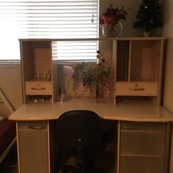 Desk table and shelf