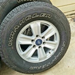 F150 6 Lug 2009-2019 Rims W/ 3 -265x70x17 Tires 60 % Treadi