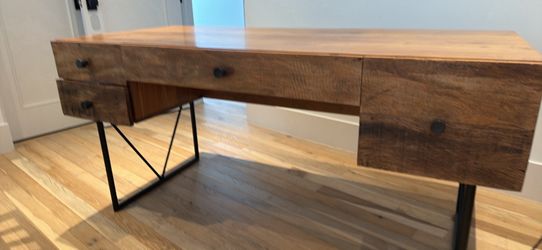 63” Modern Walnut Executive Desk | 4 Drawers | Heavy Duty