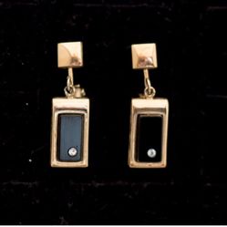 Vintage Elegant Geometric Rhinestone Dangle Earrings