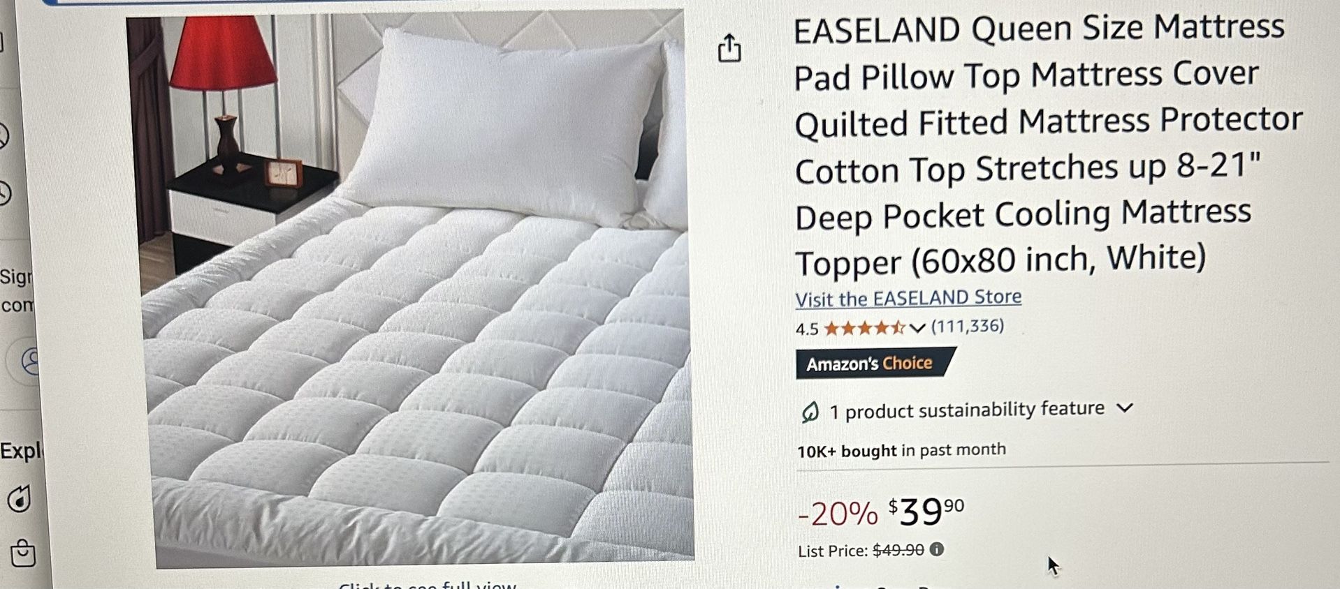 Queen mattress Topper - Unused
