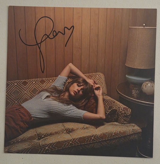 Signed Taylor Swift Midnights Moonstone Blue Vinyl Edition w Heart Autograph