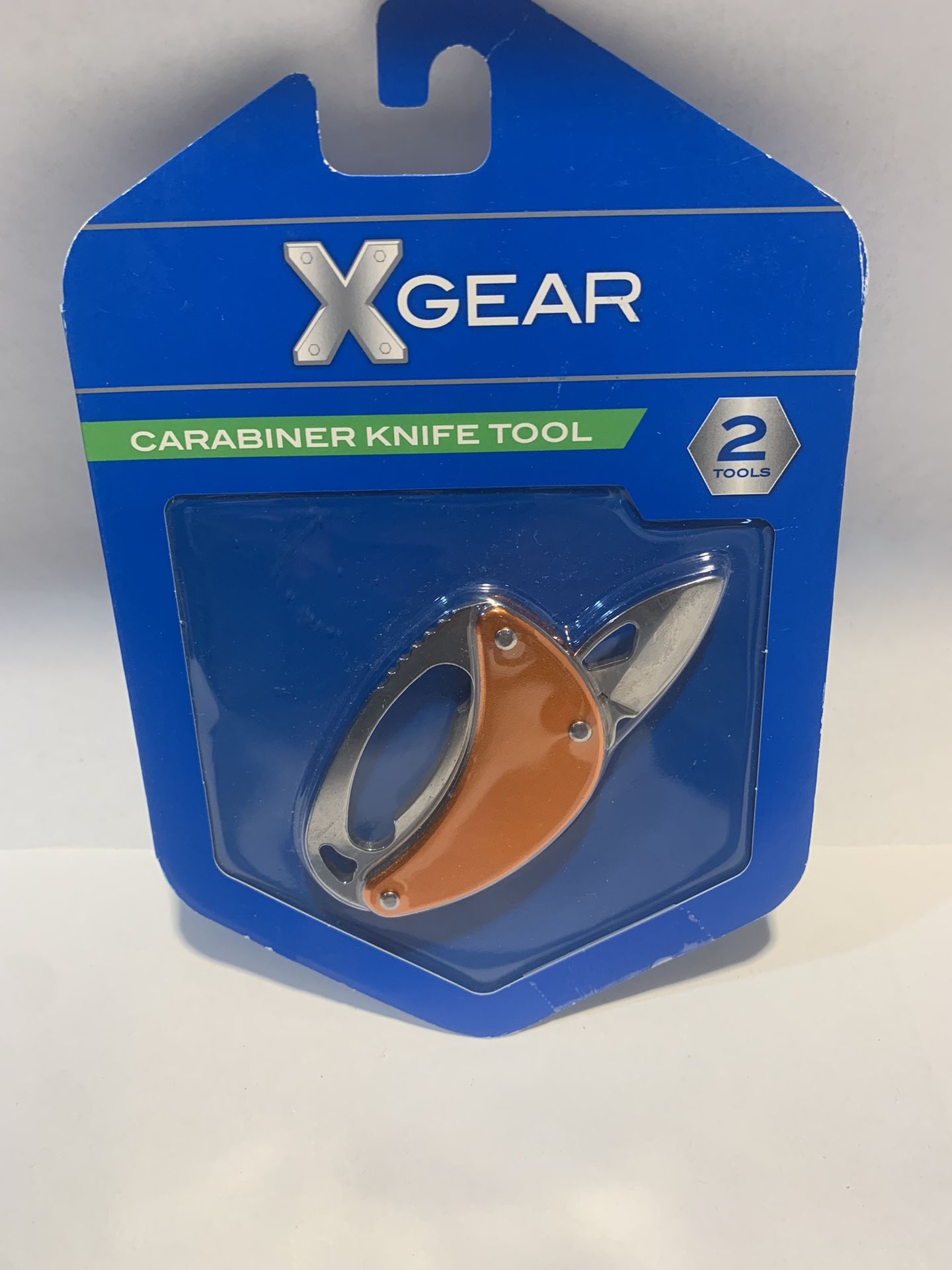 X-GEAR Carabiner Knife Tool Orange 2 Tools Survival Camping Hiking