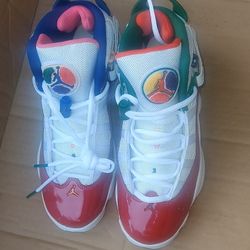 Air Jordan 6 Rings GS Retro Multi Color CW7004-100 Sneakers Shoes Boys Size 7Y