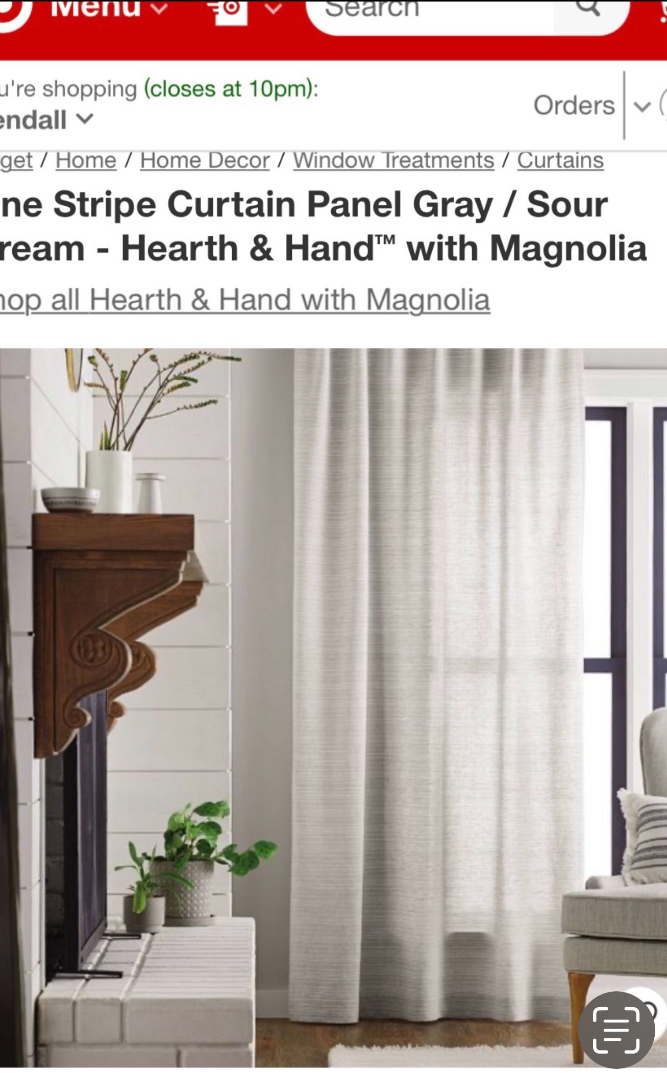 Hearth & Hand W/ Magnolia -Fine Stripe Curtain Panels