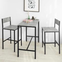 3 piece bat table set with 2 chairs