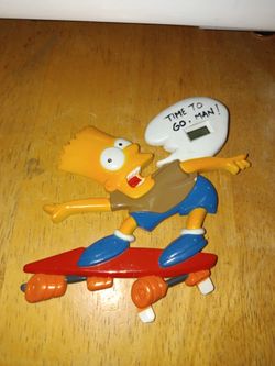 vintage 1990 Nelsonic Bart Simpson Skateboard Mini Clock