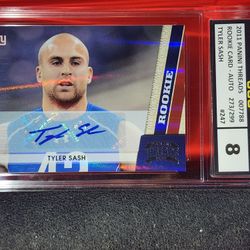 2011 Panini Threads Tyler Sash Rookie Card /299 Autograph #247,  UCG 8.
