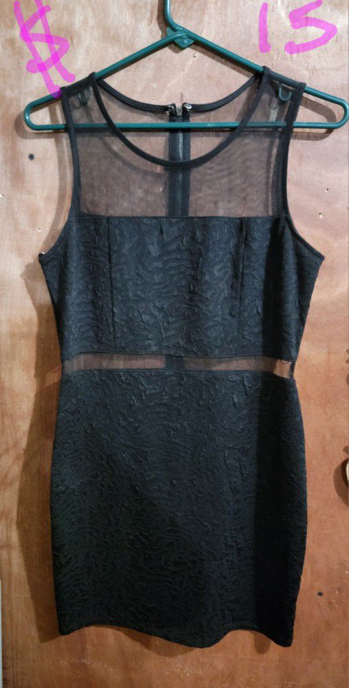 Black With See Through Spots Dress 
