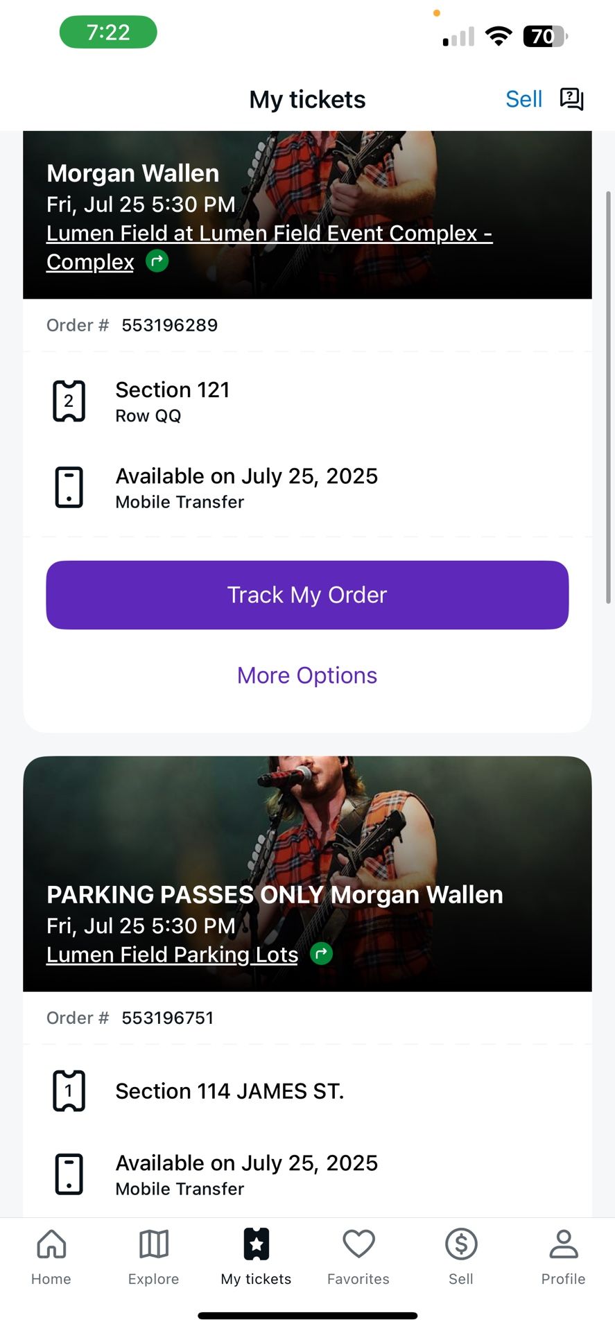 MORGAN WALLEN CONCERT TICKETS + PARKING PASS