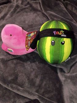 Fruit Ninja Watermelon Plush Toy New with Tag&Peeps Pink Plush chick plush. $10 for Both