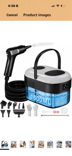 Steam Cleaner, Portable Handheld High-Pressure, 15s Fast Heating 3 Steam Levels, 54 fl oz Tank, Auto Shut-Off & Dry Burn Protection, 15 Accessories fo
