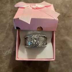 European luxury 925 Sterling Silver Diamond carving engagement ring