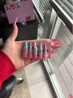 XXLong acrylic reusable press on nails *discounted*