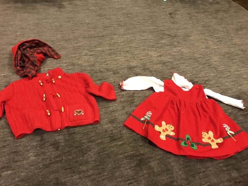 Thanksgiving and Christmas baby clothes Thanksgiving and Beautiful nice quality christmas dress and winter coat 6-9 months