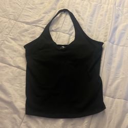 black hollister halter crop top