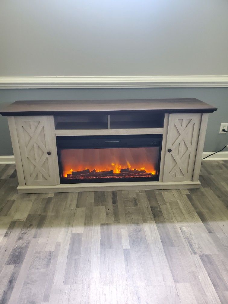 Knighten TV Stand With Fireplace