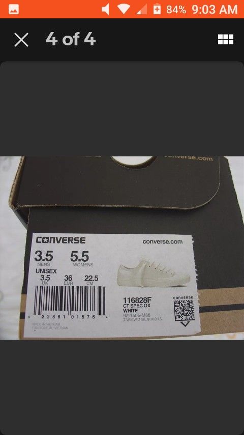 BRAND NEW LOT Converse shoes & t-shirt. Women Shoes Or Men's Shoes Unisex size 5.5 Womens / 3.5 Men's. Chuck Taylor All Star Sneakers M Medium