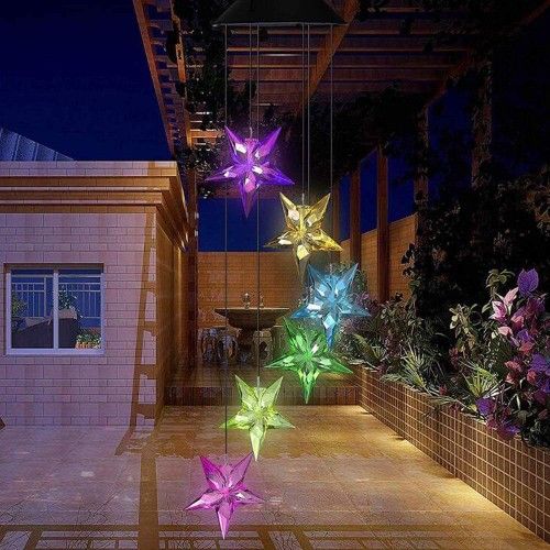 Color Changing Waterproof Solar Star For Outdoor Decorative Lights