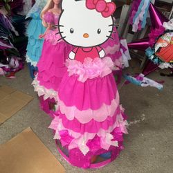 Hello Kitty Tower Dress Pinata With Balls 