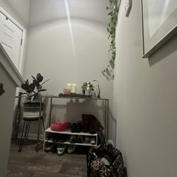 Glass Gold Entry Table 