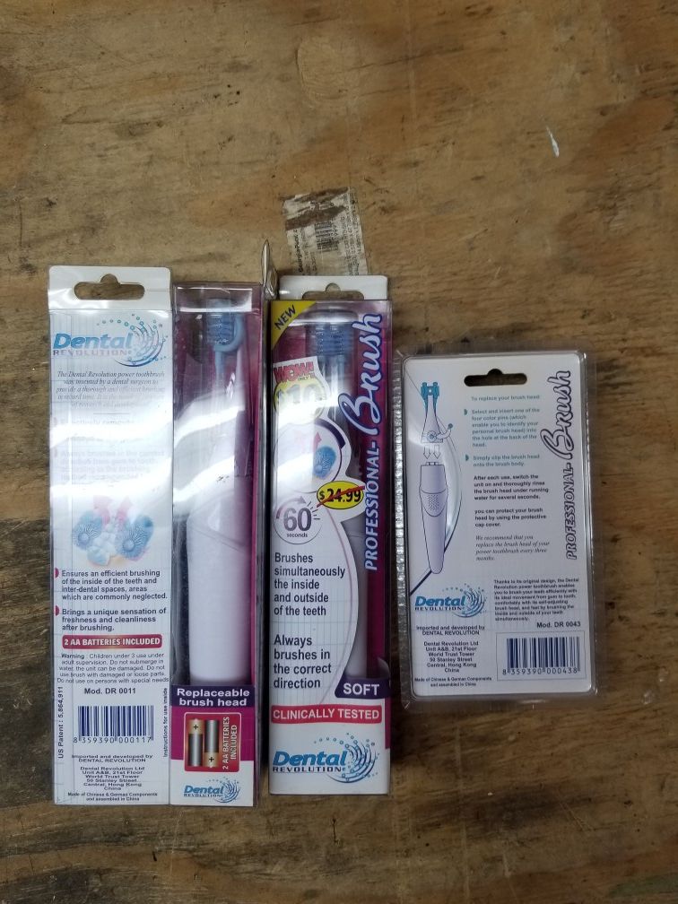 Dental revolution electric brush and replacement heafs
