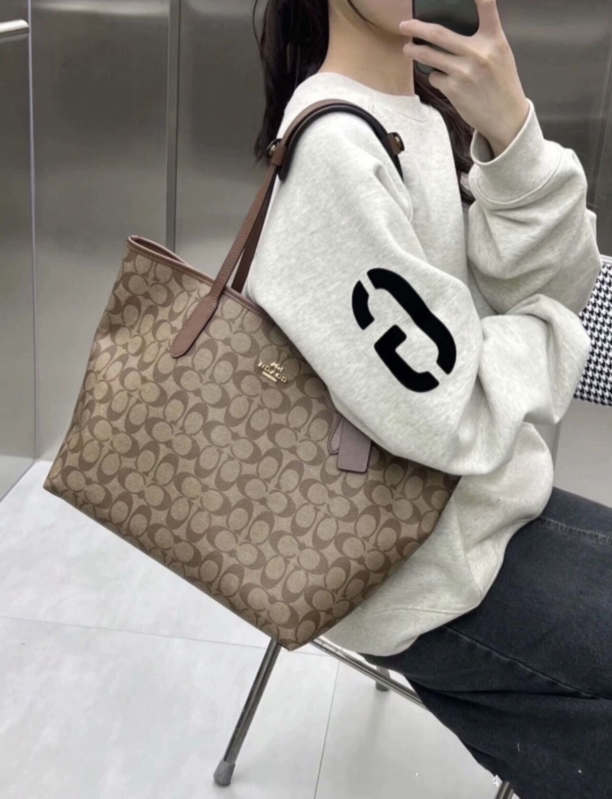 COACH shopping bag women's bag