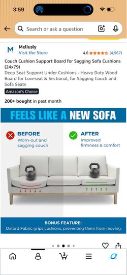 Couch Cushion Support Board