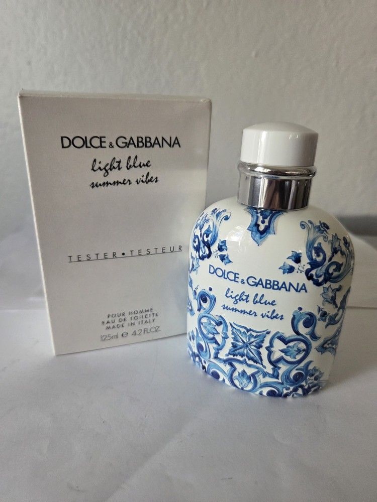DOLCE GABBANA LIGHT BLUE SUMMER VIBES POUR HOMME 4.2OZ/125ML, DISCONTINUED NEW IN BOX