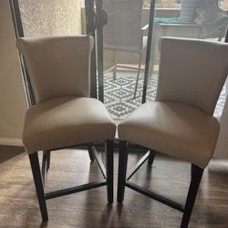 Faux Leather Set Of Bar Stools 